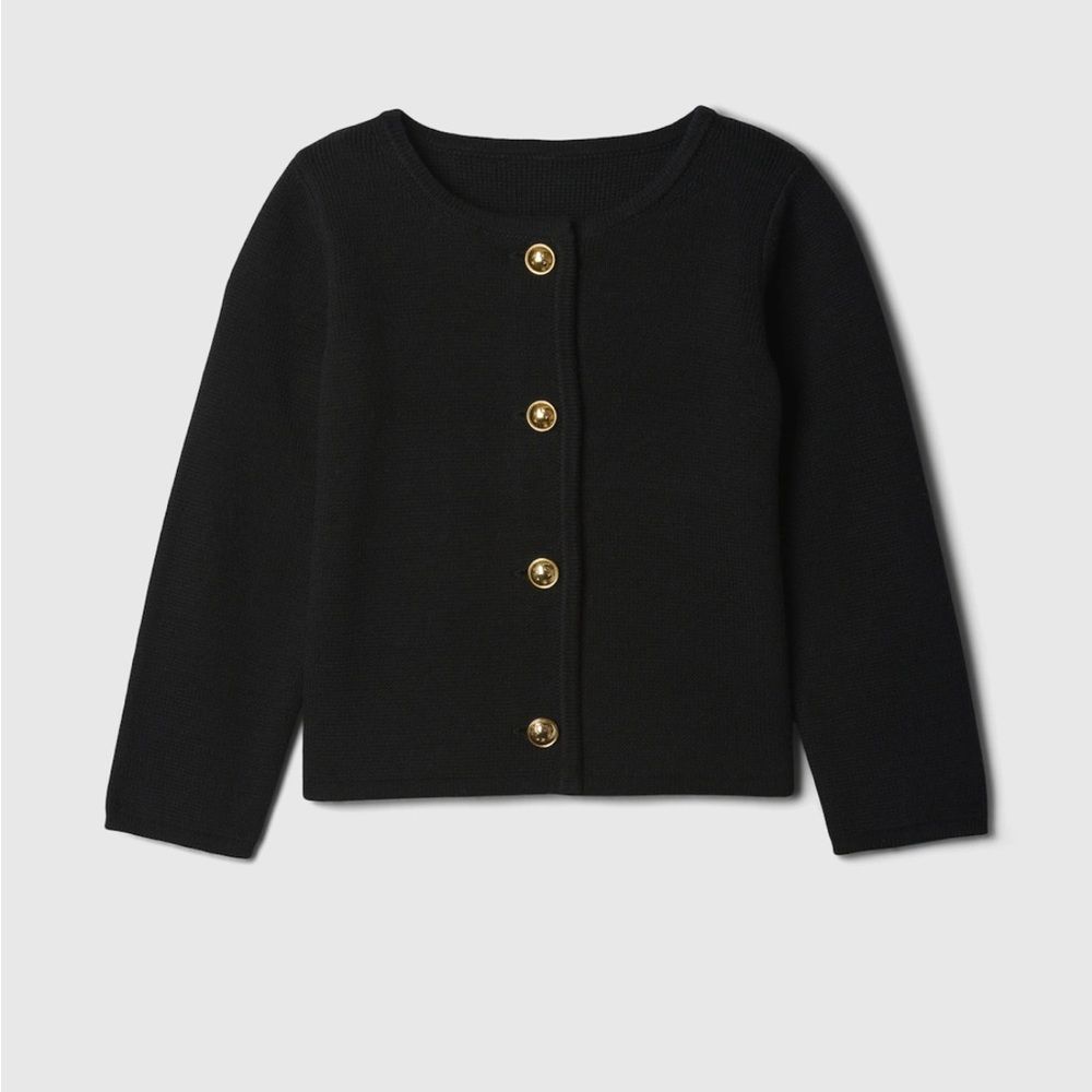 Gap Girls Black Cardigan with Gold Buttons